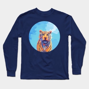 Vibrant Tiger - Animal Digital Painting Long Sleeve T-Shirt